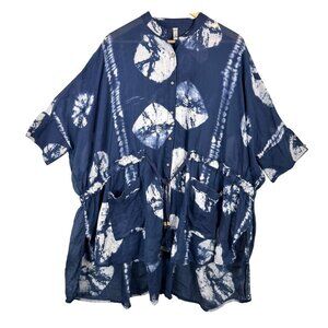 Intimately Free People boho beachy lounge oversized Top blue sz XS/S